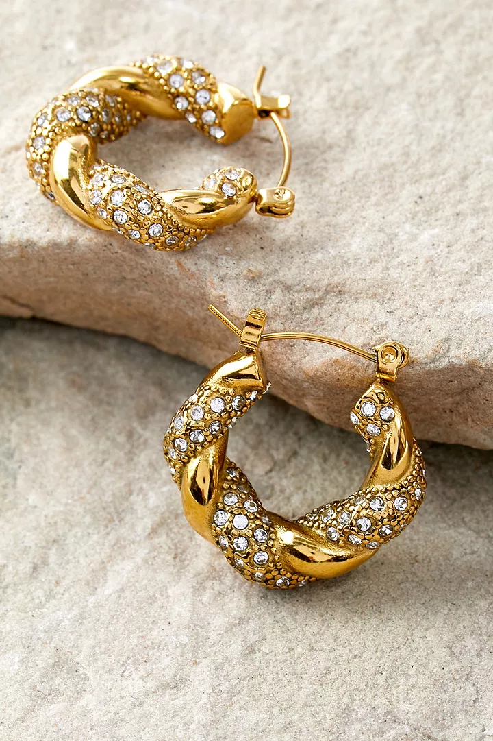 AIia Stone Hoop Earrings