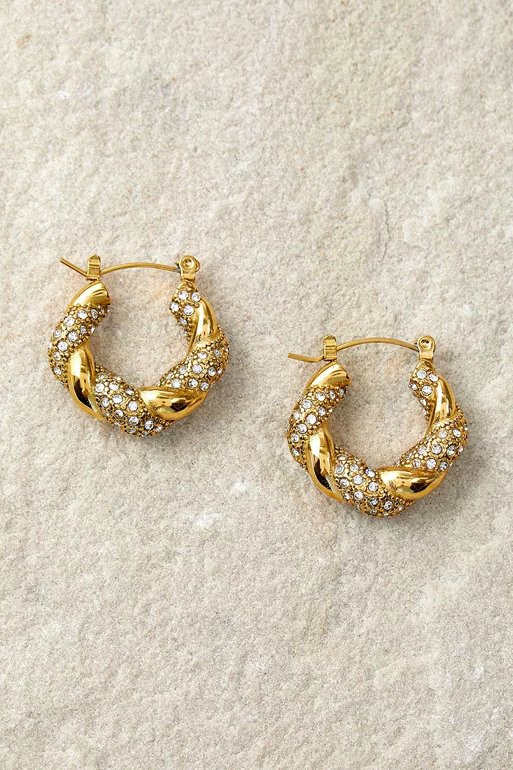 AIia Stone Hoop Earrings